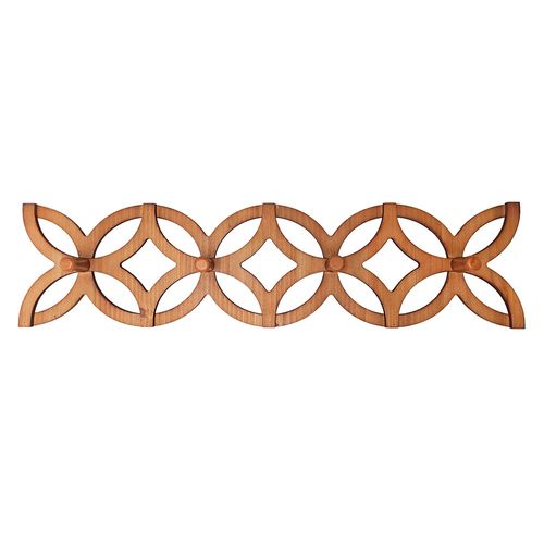 Percha funcional 4 ganchos Calada 15x60x6 cm madera Cotidiana