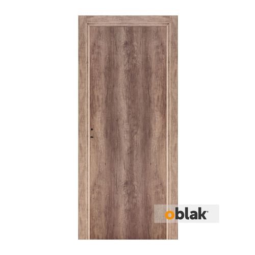 Puerta Derecha Teks Nogal Marco Madera 70X200 Cm Oblak
