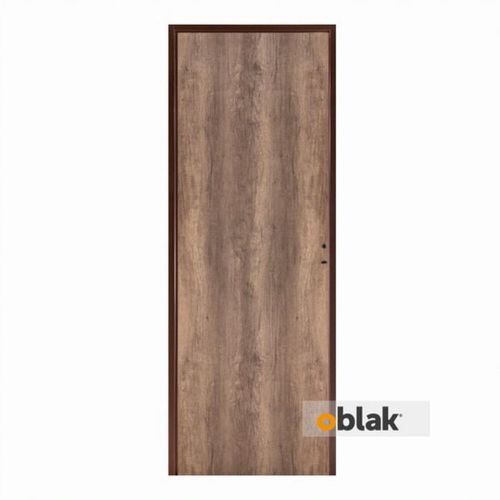 Puerta Teks Nogal Marco Chapa 80Cm Izquierda Oblak