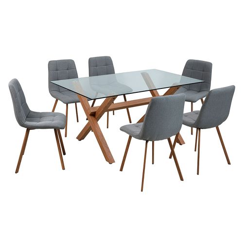 Comedor 6 sillas Domi 2.0 gris M+Design