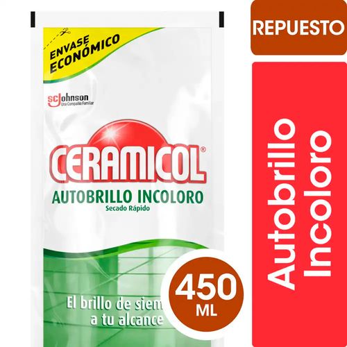Repuesto Autobrillo Incoloro 450 Cc Ceramicol