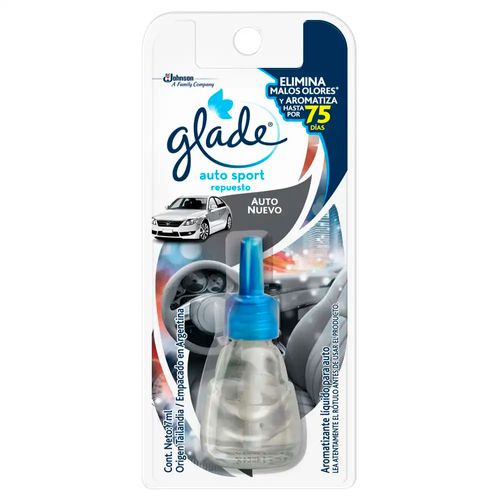 Repuesto Aromatizante Auto Nuevo 7 Ml Glade Auto Sport