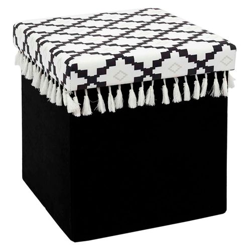 Puff negro/blanco 38x38x38 cm M+Design