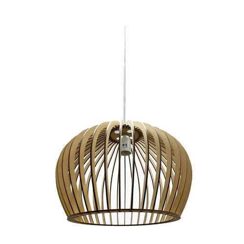 Colgante Mdf Redondo 44Cm 1L E27 Madera Elkahermes Elkas