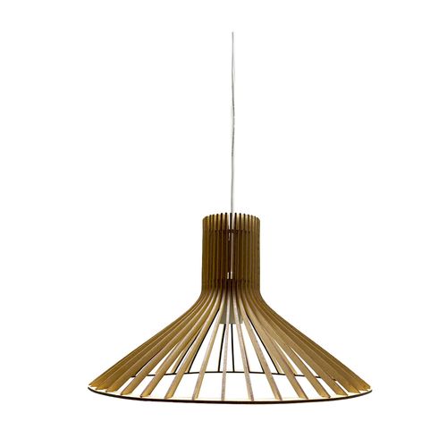 Colgante Mdf Triangular 40.5Cm 1L E27 Madera Elkaolimpo Elkas
