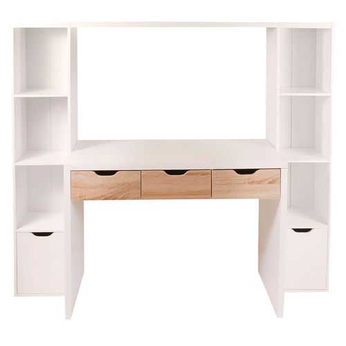 Escritorio Reine blanco/natural 140x165x45 cm M+Design