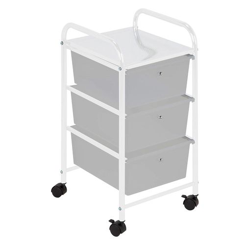 Carro organizador 3 cajones gris plástico 65x31x38 cm Cotidiana