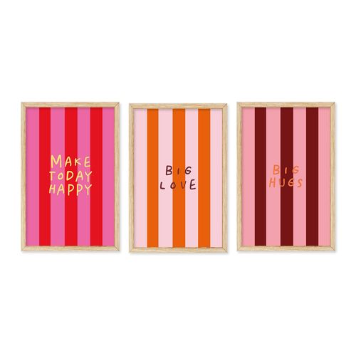 Setx3 Cuadros Frases/Lineas 25X40Cm Tierra Nativa