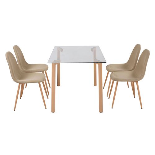 Juego de comedor Basil beige 75x120x80 cm M+Design