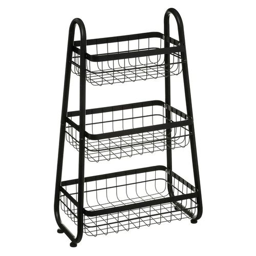 Carro organizador 3 pisos negro 75.8x49x31 cm Cotidiana