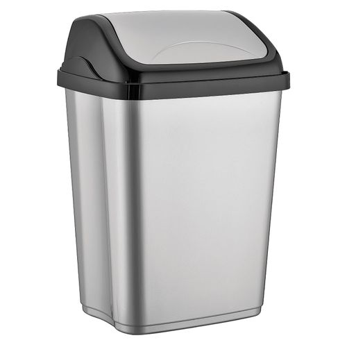 Contenedor de basura plateado 5 L Cotidiana