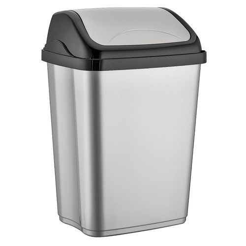 Contenedor de basura plateado 10 L Cotidiana