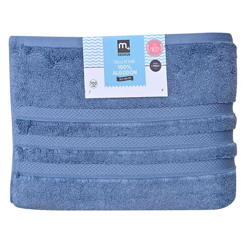 Toalla de baño algodón azul 70x140 cm Cotidiana