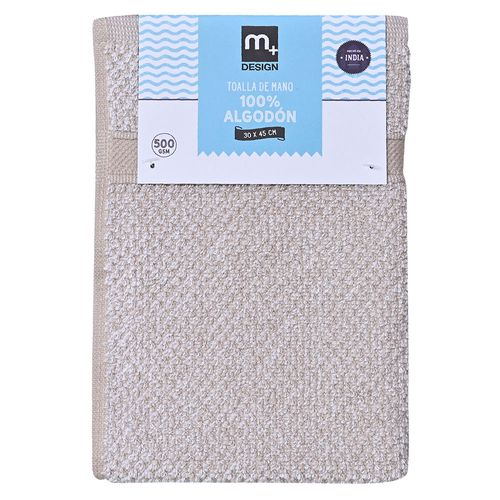 Toalla de mano algodón beige 30x45 cm Cotidiana