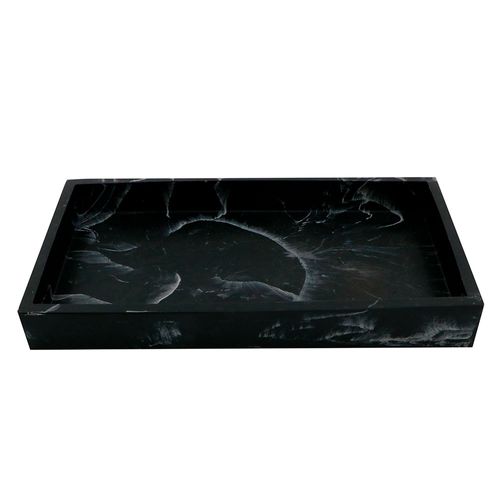 Bandeja organizadora Mármol negro 2.8x23x13 cm Cotidiana