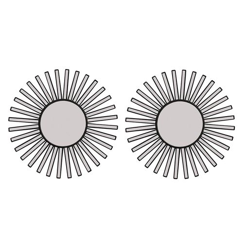 Espejo decorativo 24.8x24.8x2.2 cm Soles 2 piezas Cotidiana