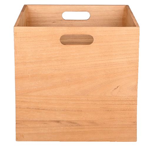 Caja alta con asas natural 30x30x30 cm Hacks & Racks