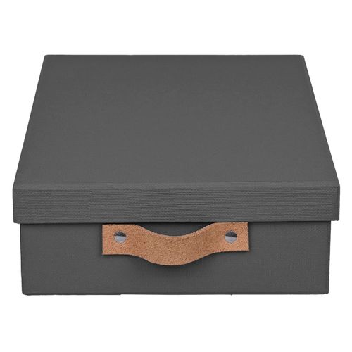 Caja plana rígida con asa gris 7.5x20x30 cm Hacks & Racks