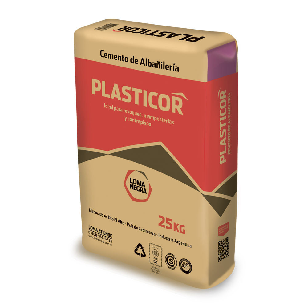 Cemento de Albañilería Plasticor 25 Kg Loma Negra