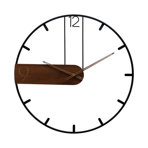 relojdeco metal y madera negro 60cm suka