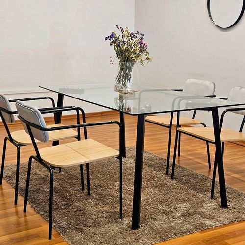 Silla 69x45x50 Cm Madera/Metal Tapizado Mate Pavillion Decototale