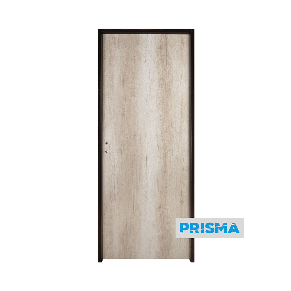 Puerta 200x70 Cm Madera Foliada Marrón Apertura Derecha Prisma Oblak