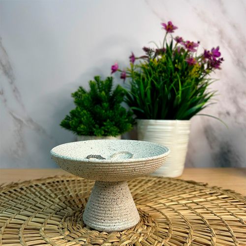 Adorno De Mesa Bajo 11.2X11.2 Cm Blanco Hants