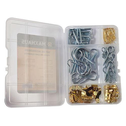 Set de Accesorios para Colgar Cuadros Metal y Plástico Surtido Maxhaus