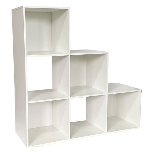 Estante 6 Espacios 100x100x35 Cm PB/MDF Blanco Emma Torre M+Design