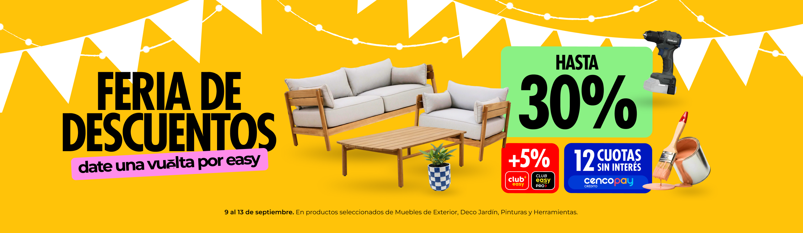 Feria de descuentos | Hasta 30% en seleccionados | EASY