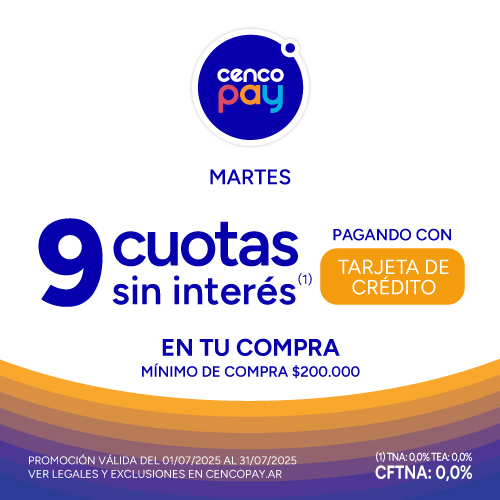9 cuotas sin interés con Cencopay | EASY