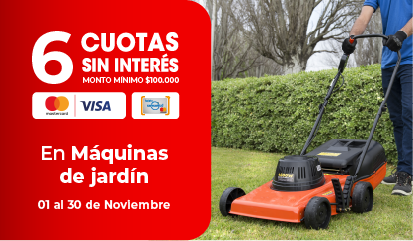 Cuotas | 6 cuotas sin interés en máquinas de jardín | EASY