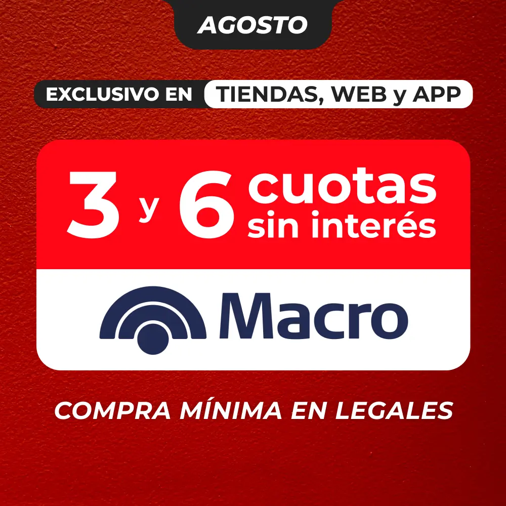 3 y 6 cuotas sin interés MACRO | EASY