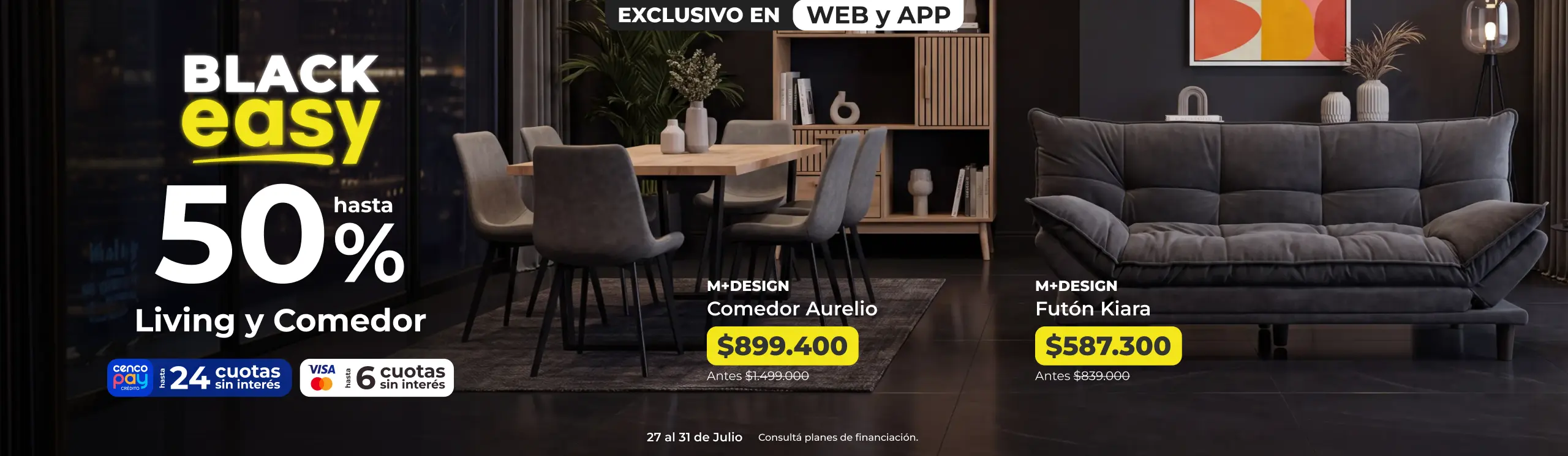 Black Easy | Hasta 50% en Living comedor y calefacción | EASY