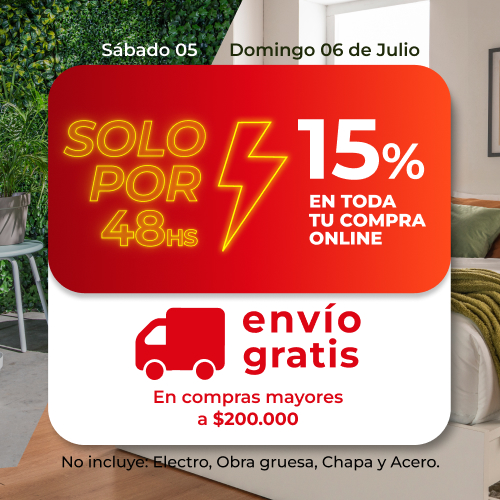 Solo x 48hs | 15% en tu compra online | EASY