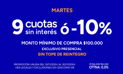 Tarjeta Cencosud | 9 cuotas sin interés | EASY