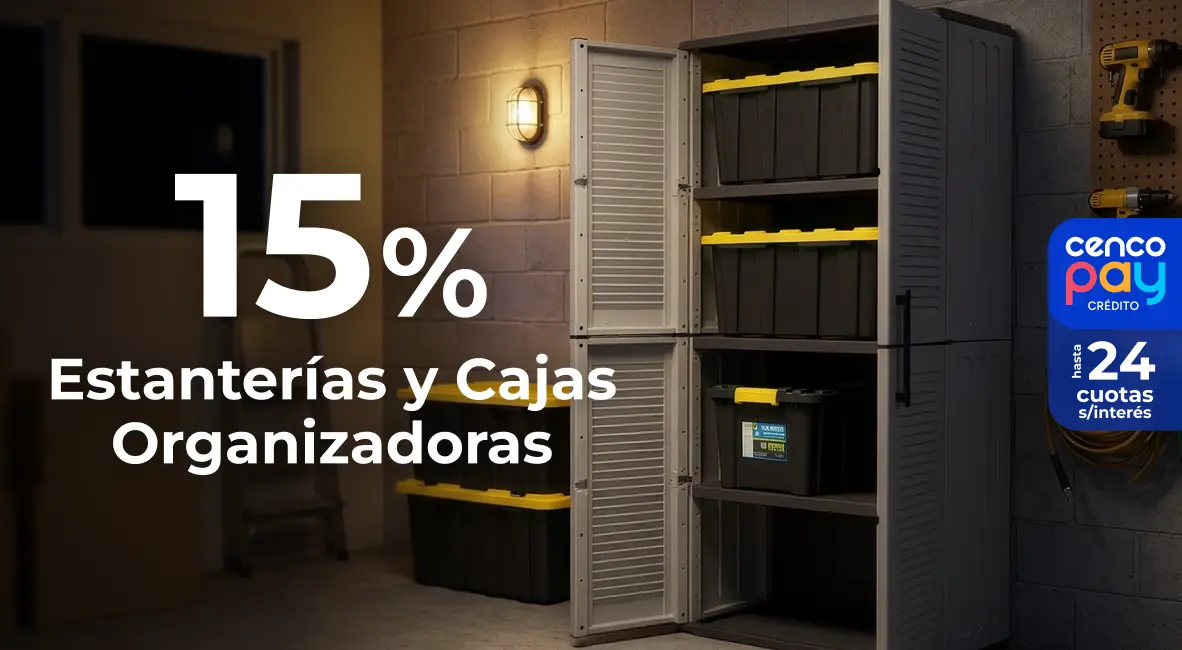 Solo por hoy | 15% en estanterias y cajas organizadoras | EASY
