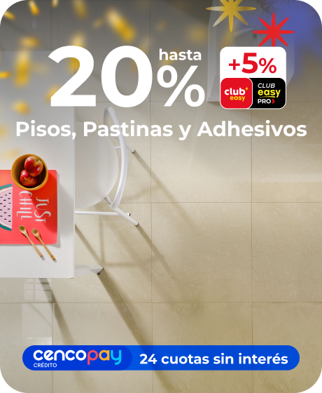 Feria de descuentos | Hasta 20% en pisos, pastinas y adhesivos | EASY