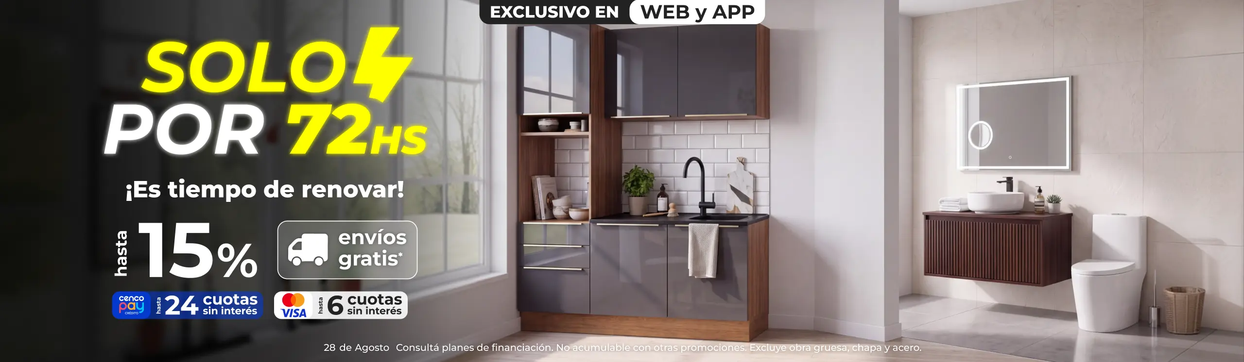 Solo por 72hs | 15% en tu compra online y envio gratis | EASY