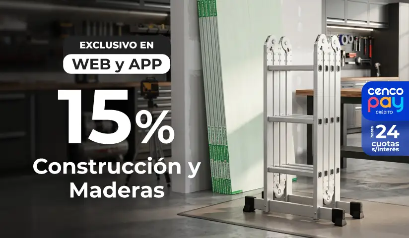 Solo por hoy | 15% en construcción y madera | EASY